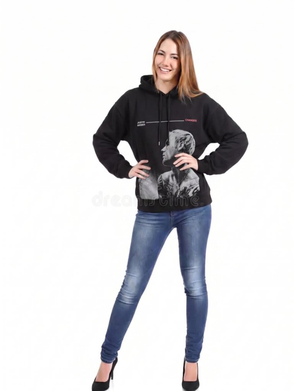 Ladies Justin Beiber Band Hoodie (LARGE)
